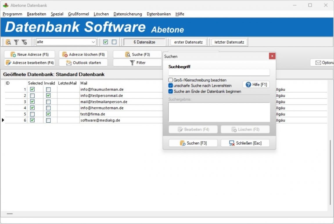 Datenbank Programm für Datenverwaltung